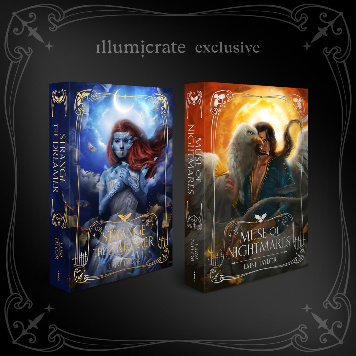 illumicrate's tweet photo. We are delighted to announce, in collaboration with Laini Taylor (@lainitaylor) and Hodderscape (@hodderscape), our Illumicrate Exclusive: Strange the Dreamer set! We love this dreamy, lush and magical duology, and are thrilled to be offering a special edition set. https://t.co/LNLkLDIPev