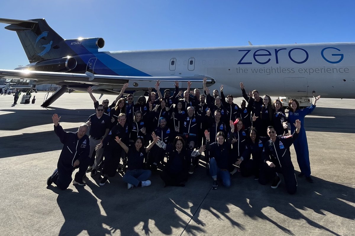Astro_Cady's tweet photo. participate in @GoZeroG flights, developing techniques to enable people of all abilities to participate in #spaceflight. There's more to learn, but we're headed in the right direction to #MakeSpaceForEverybody!
#space #GalacticAccessibility https://t.co/QJBQmWvE5D