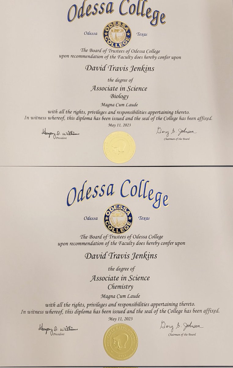 OCDavidJenkins's tweet image. Now, we work on getting that BIMS degree!!