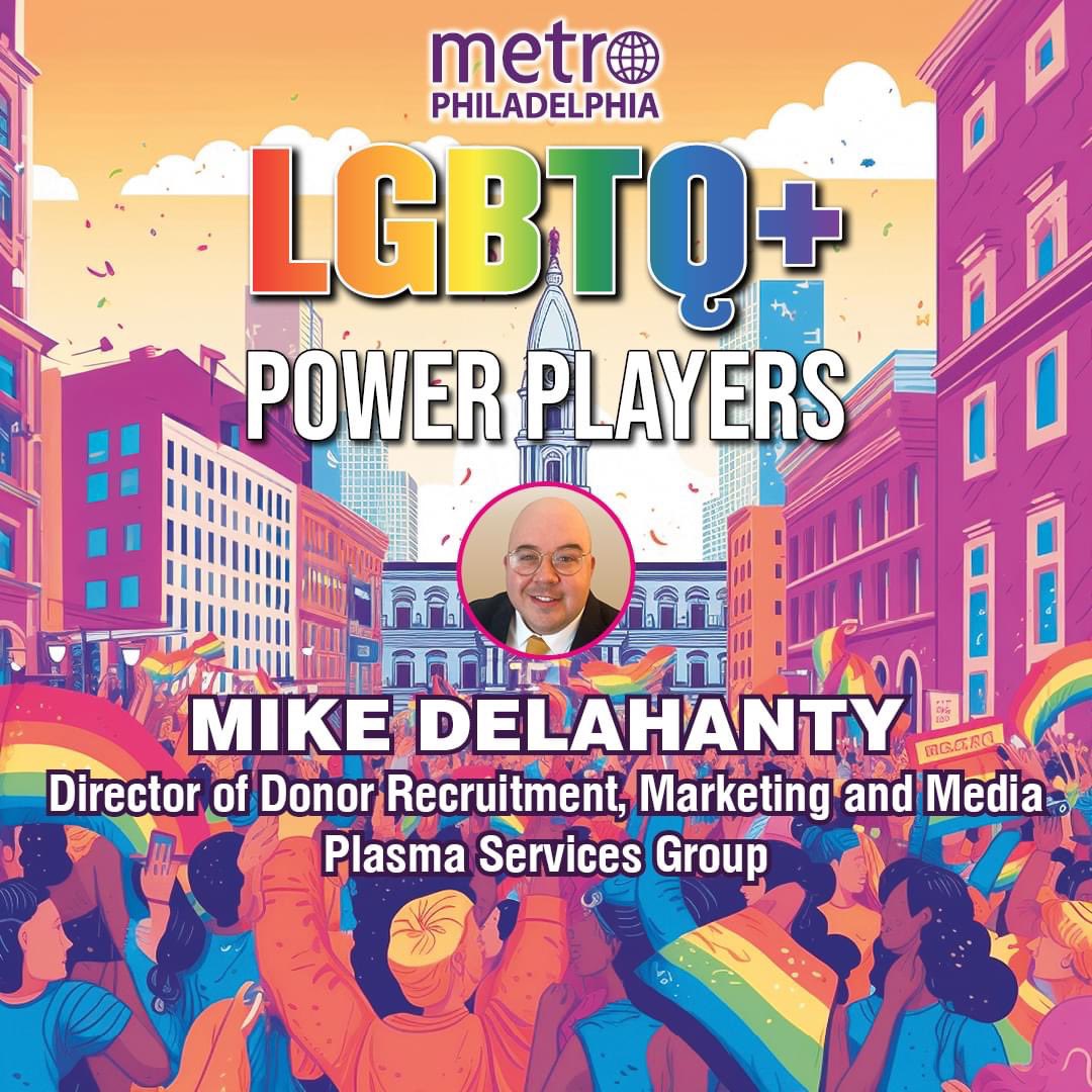 psgdonors's tweet photo. Plasma Services Group is honored to have our very own, Mike Delahanty nominated for @MetroPhilly LGBTQ+ Power Players

https://t.co/sz17zEFNxd

Thank you for your dedication to the team!!

 #MetroPhillyPP #MPPP #powerlist #phillypowerplayers #PhiladelphiaPP https://t.co/EOB5uSNC05