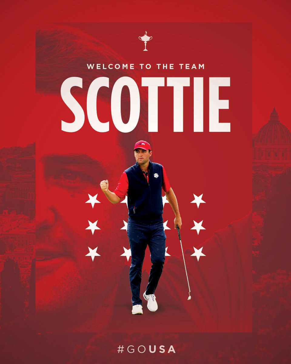 ☑️ No. 1 in the World 
☑️ No. 1 Qualifier for the 🇺🇸 

Welcome back to the team, Scottie Scheffler 👊

#GoUSA | #RyderCup