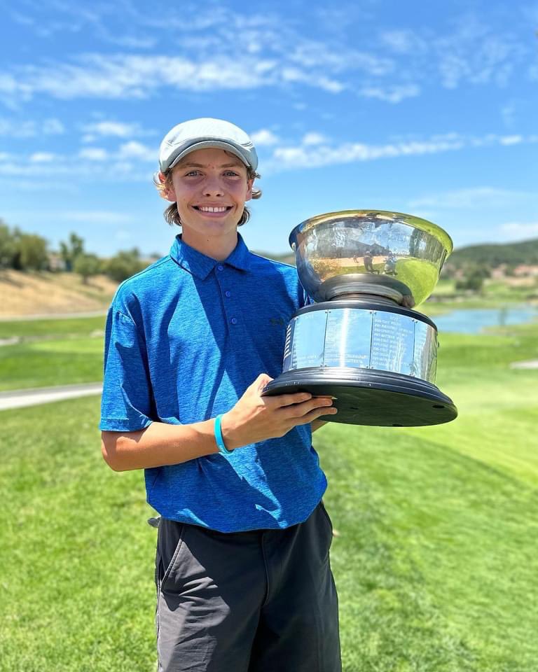 Congratulations to Carson Coker on his Championship Boys Division victory at the VCJGA County Jr Championship at Wood Ranch GC on July 24-25. Runner up Taylor Cotti followed by Eoin O’Neil.