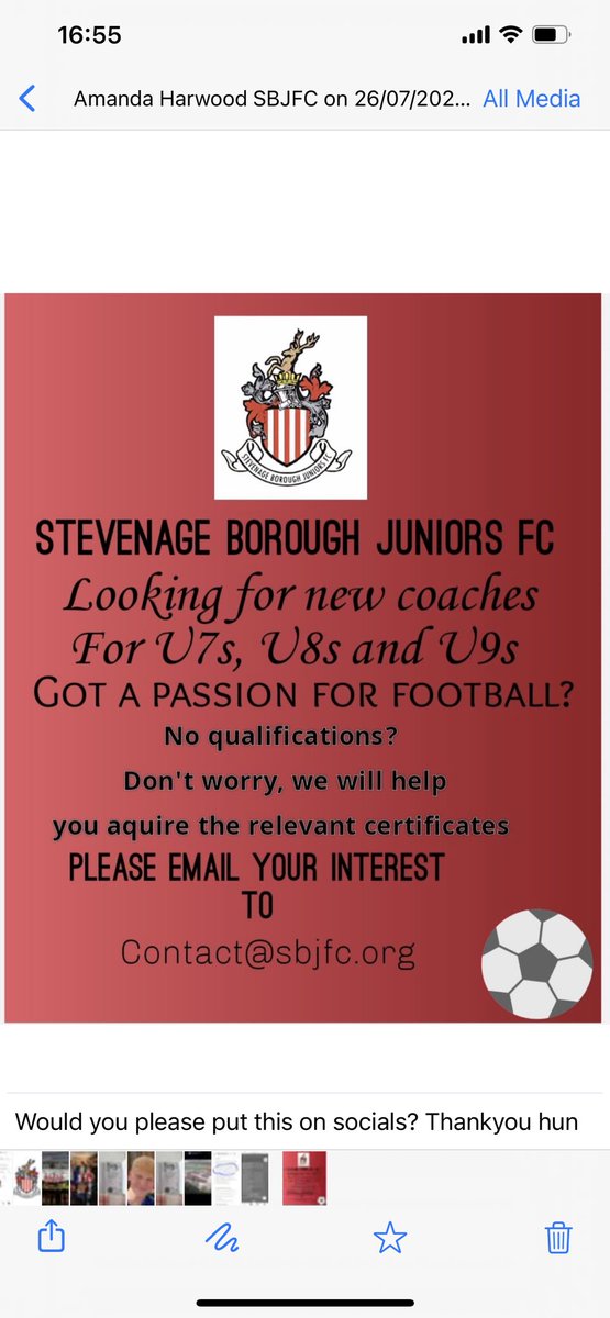 Have you always wanted to do something to help young people and your local community? Well heres your opportunity! Please join us and make that difference…#wearestevenageborojuniors <a href="/HertfordshireFA/">Hertfordshire FA</a> <a href="/midhertsrml/">MHL</a> <a href="/RoystonCrowYFL/">Royston Crow Youth Football League</a>