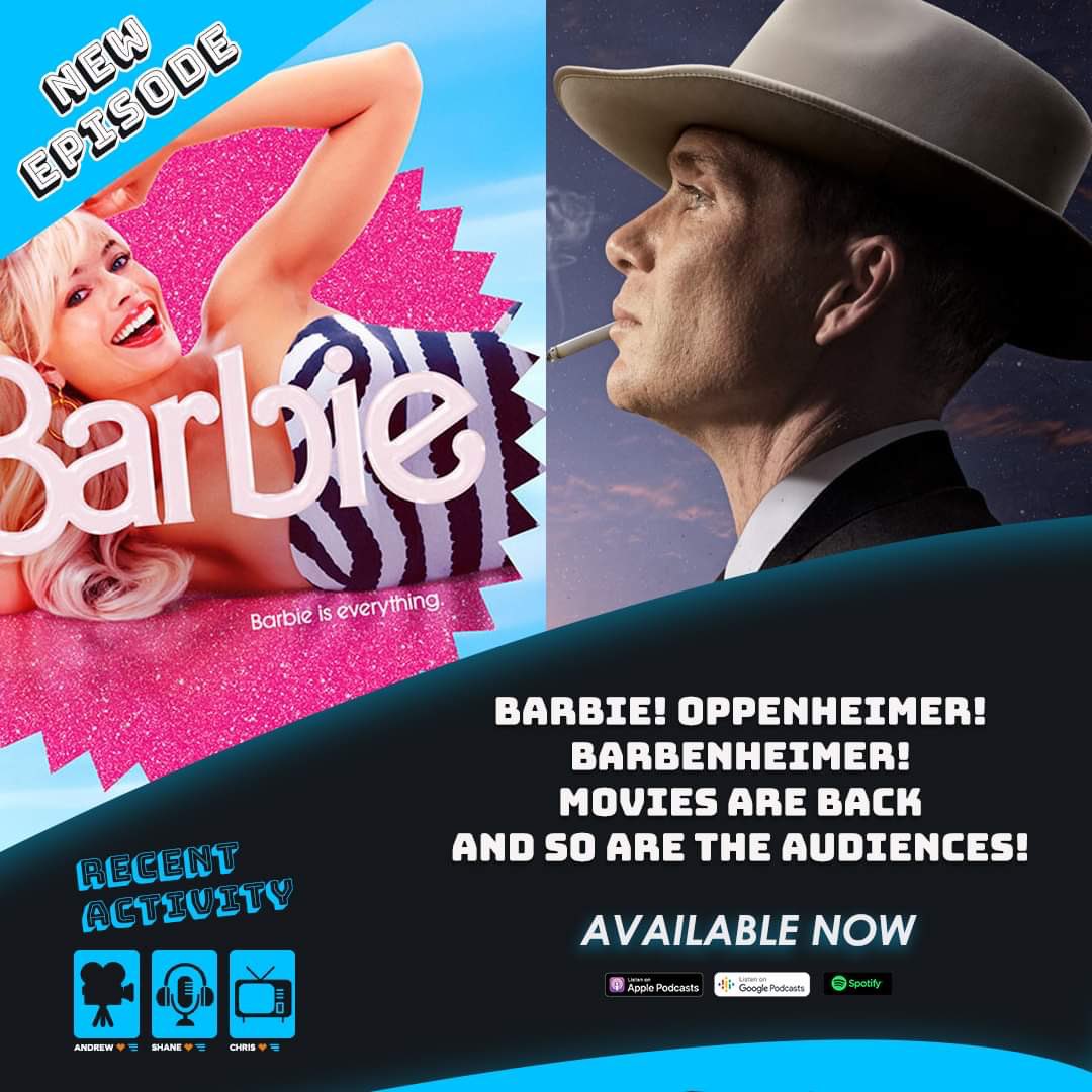 NEW EPISODE!
It’s #Barbenheimer Time!
We tackle both films and discuss the remarkable box office feat they created this past weekend 🍿 🎥 🥤 
🎧 recent-activity.captivate.fm/listen
————————————
#Barbie #Oppeneheimer #MargotRobbie #RyanGosling #CillianMurphy #MovieReview #Podcast