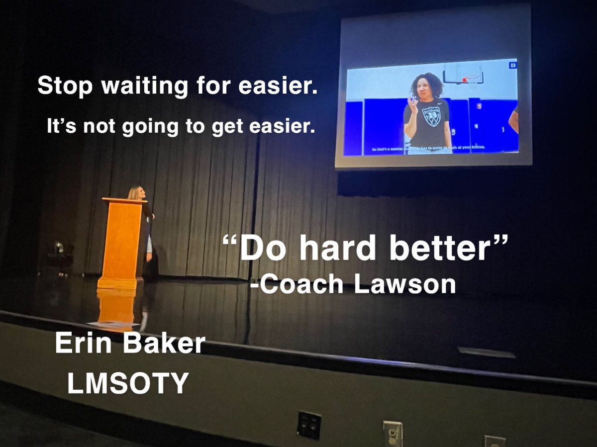 CCALMS's tweet image. Our #CCALMS #LMSOTY @DurhamLLC #ErinBaker sharing her message with @CobbLibMedia on the importance of being resilient in the 2023-2024 school year. 

Stop waiting for easier. It’s not going to get easier!! Instead…

Learn to “do hard better” - @karalawson20 👏🏻🎉💯🙌🏻