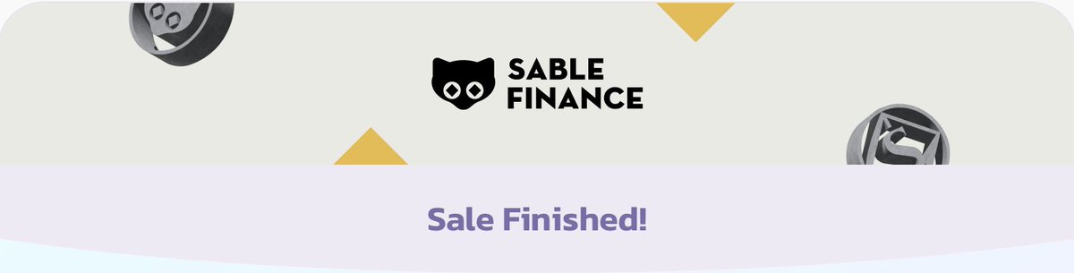 PancakeSwap's tweet photo. 🛍️🎉 The Sable Finance #cIFO is completed!

1) You can now claim the unspent CAKE and 20% of the purchased $SABLE right now.
2) The remaining tokens will be released based on the vesting schedule.

⚠️ The REAL $SABLE token contract:
0x1eE098cBaF1f846d5Df1993f7e2d10AFb35A878d https://t.co/jO6NAO9Cdp