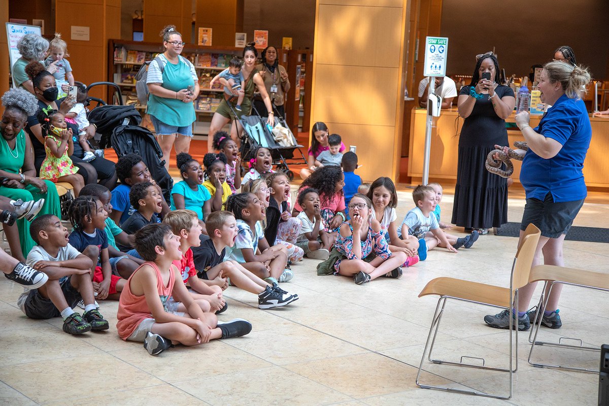 Our #NorfolkVa families enjoyed Zoo Tales last week when they met a friendly gray ratsnake 🐍!

Don't miss @SloverLibrary's last Zoo Tales TODAY at 10:30 a.m. in the Slover Forum.

#summeroflearning @VirginiaZoo #zootales