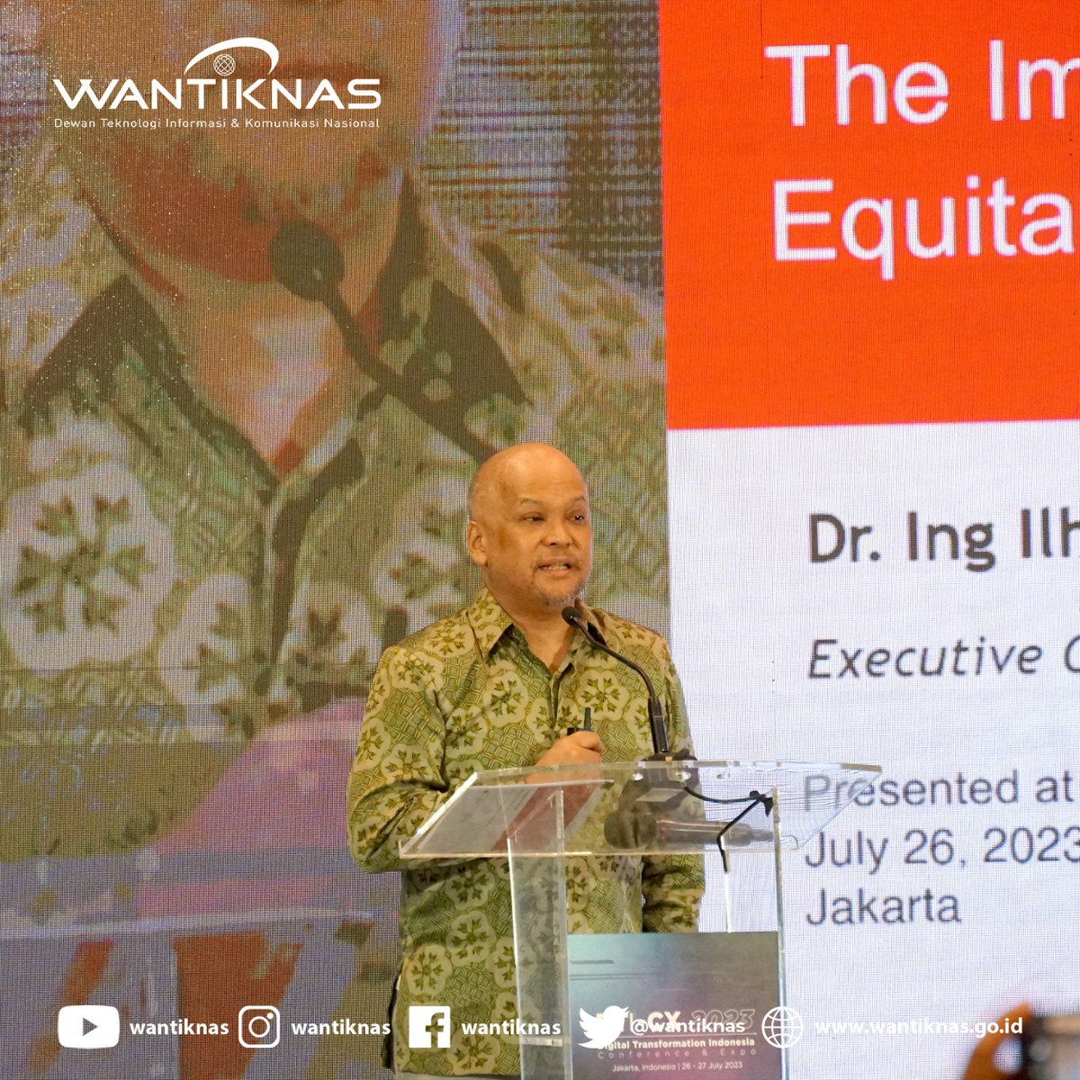 Ketua Tim Pelaksana Wantiknas, Ilham Akbar Habibie menjadi pembicara kunci dalam kegiatan DTI-CX 2023 pada Rabu, (26/7) di Grand Ballroom JIEXPO Convention Centre and Theatre, Jakarta.

#DTI-CX2023 #Digitaltransformation #wantiknas #mastel