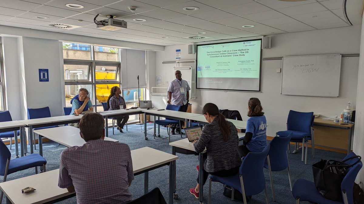 'The Knowledge Cafe as a Case Method,' with Robert Yawson (@rmyawson) and Lily Yarney at #IMOBTS2023 at University of St Andrews.