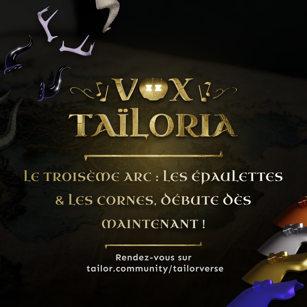 ✨La Mélodysée épique de « Vox Taïloria » et de ses Chevaliers Bardes continue dès aujourd’hui à 12h00 avec Le Troisième Arc de quêtes : "Les Épaulettes &amp; Les Cornes"🦏

Joue, complète les quêtes et gagne un Coffre Mystère de Vox Taïloria... 🎁

Écuyers de Fer, et autres