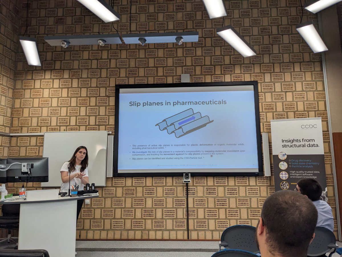 CCDC Cambridge (@ccdc_cambridge) on Twitter photo Another amazing talk by <a href="/julia_gasol/">Julia Gasol Cardona</a> from <a href="/SIPBS_Strath/">StrathPharm&Bio</a> this morning, who uses the CSD-Particle tool in her research to calculate slip plane(s) and study pressure-induced changes upon tabletting in pharmaceutical tablets.
Learn more about CSD-Particle: hubs.ly/Q01YY83g0. Another amazing talk by <a href="/julia_gasol/">Julia Gasol Cardona</a> from <a href="/SIPBS_Strath/">StrathPharm&Bio</a> this morning, who uses the CSD-Particle tool in her research to calculate slip plane(s) and study pressure-induced changes upon tabletting in pharmaceutical tablets.
Learn more about CSD-Particle: hubs.ly/Q01YY83g0.