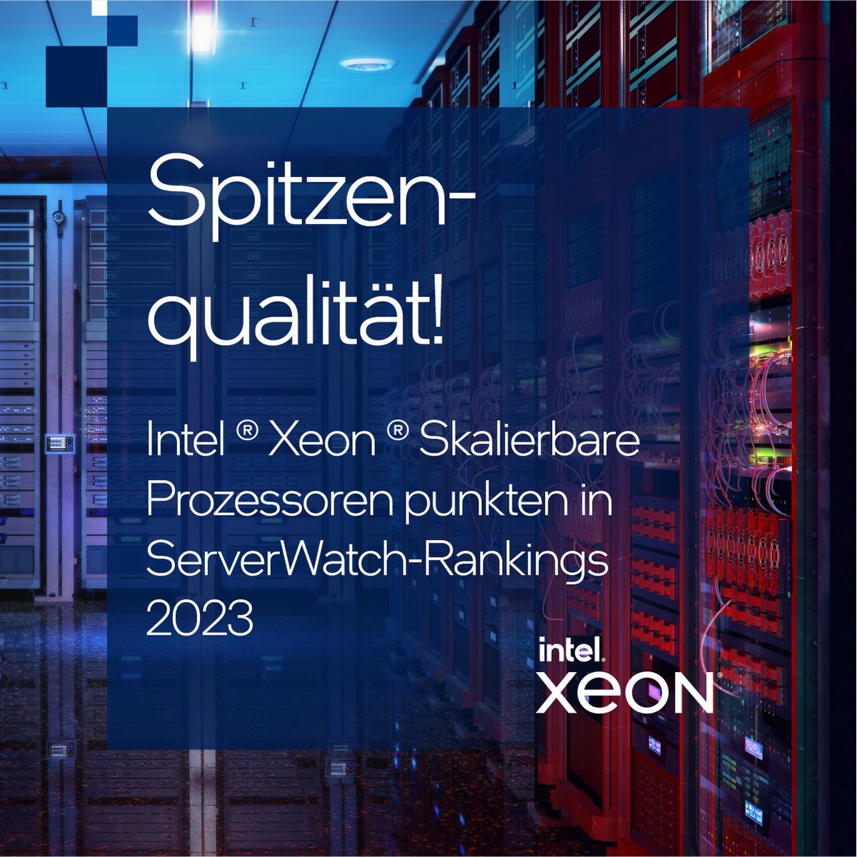 Intel_DE's tweet photo. Skalierbare #IntelXeon Prozessoren werden laut ServerWatch in fünf der sieben besten #RackServer 2023 eingesetzt. Erfahre hier, wie du die Leistung deines #Rechenzentrums mit #IntelTechnologie steigern kannst: https://t.co/yGSLTz61Xd https://t.co/4eQfVtSB94