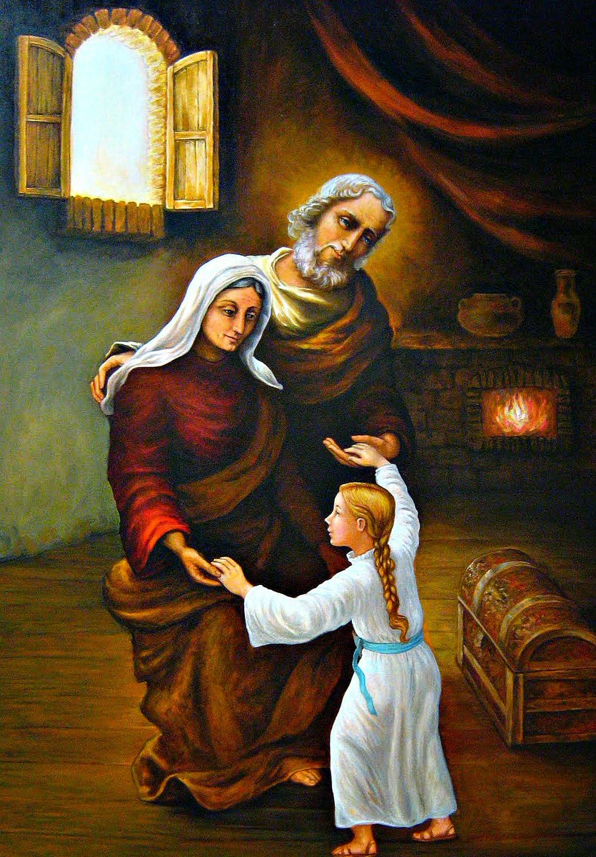 Today is the joint feast of St Joachim & St Anne, parents of Mary mother of Jesus. Their love for one another and Mary is an example to us of how God calls us to live. We think today of all parents & grandparents thanking them for the blessings they have passed on to us in love.