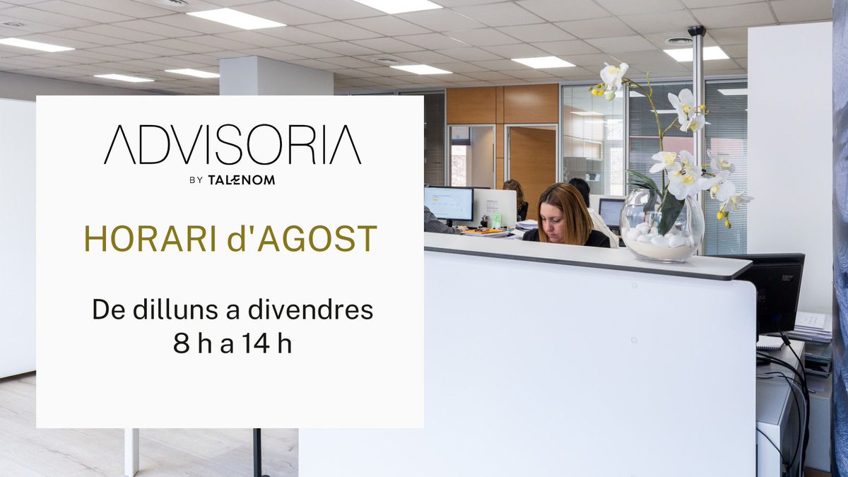Un any més, a l'agost estarem operatius per poder atendre't quan més ho necessites. Consulta el nostre horari, que adoptarem durant el pròxim mes📆🕐