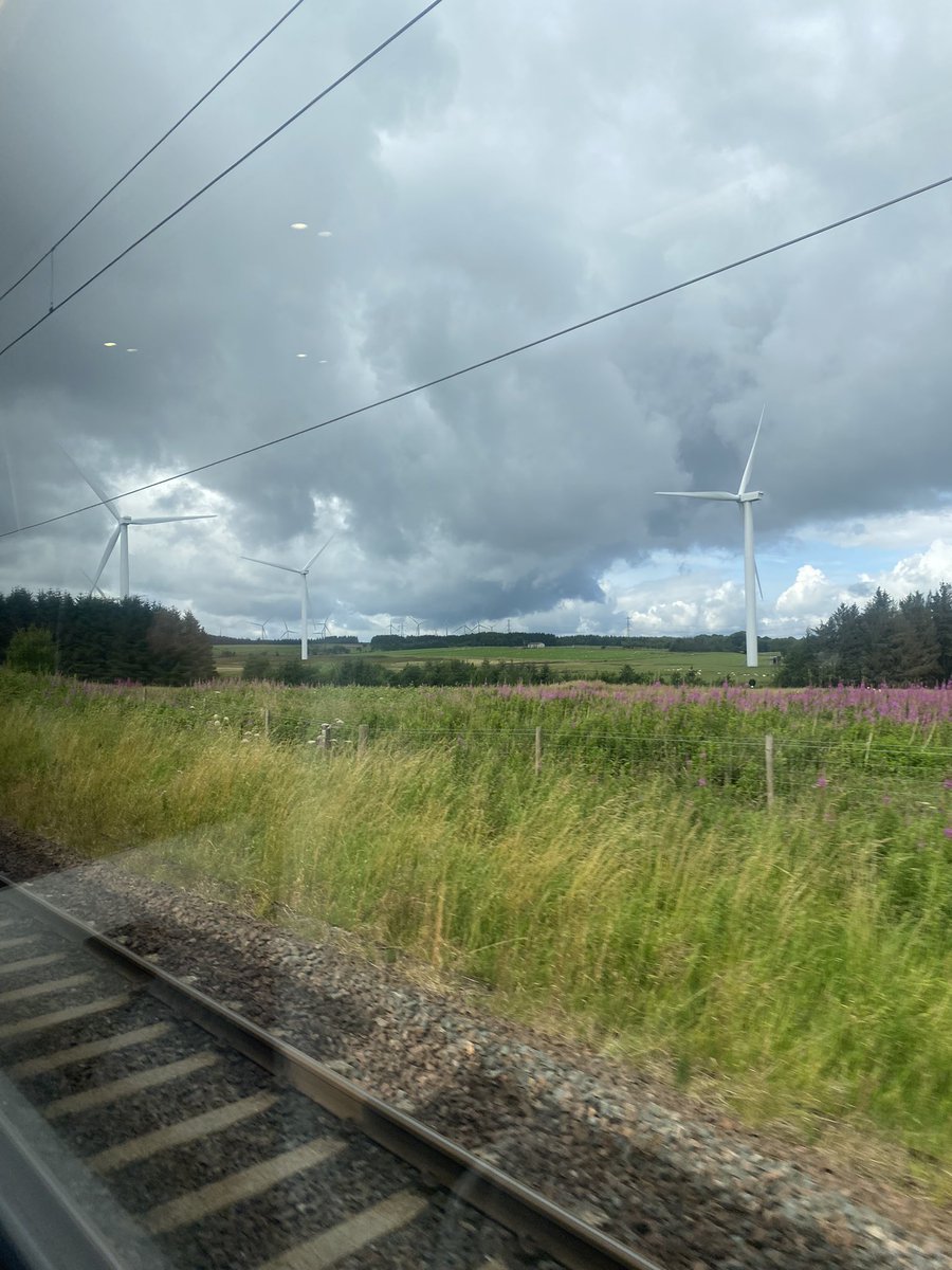 Back in Scotland on the way to Kirk Hill 

Finding the views  of wind farms from the train quite reassuring given the state of current energy / climate news