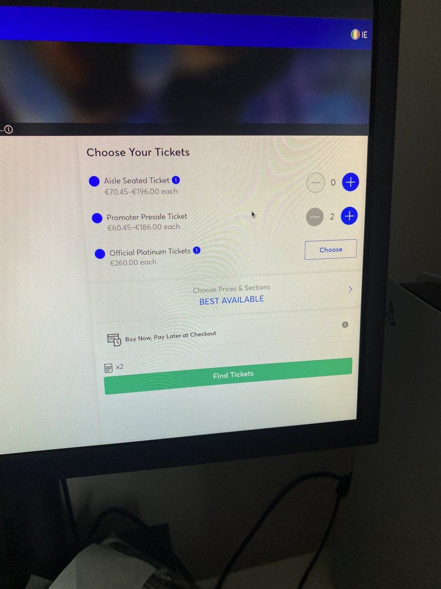 BigDenCrowley's tweet photo. @TMIrelandHelp I was at the purchase page and something went wrong appeared now in back here  any help https://t.co/TL2XpuMuf8