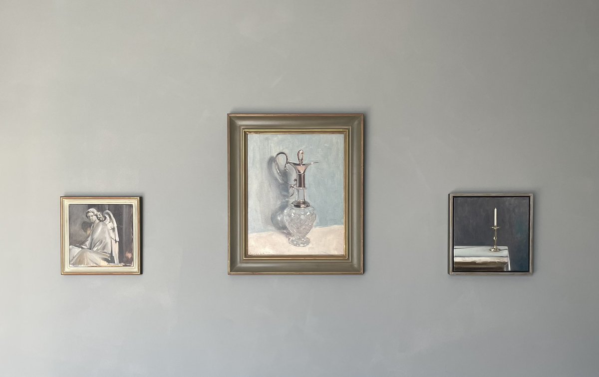 I love waking up to see these beautiful paintings by <a href="/dominicparczuk/">Dominic Parczuk</a> on my wall. 
I saw a Feng Shui article yesterday that said your art in your bedroom affects your love life…(mine) an empty carafe and an unlit candle. Better get my Jeff Stryker poster out instead!! 😜🤣