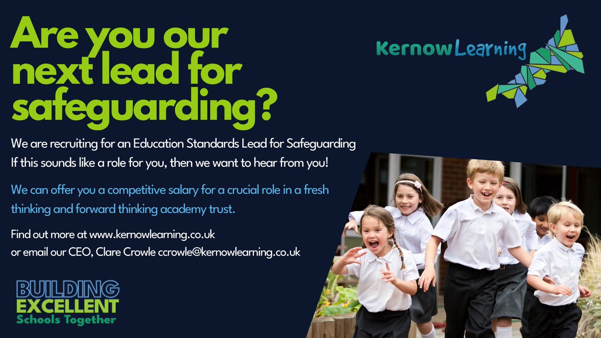 kernow_learning's tweet photo. We are looking for our next lead for #safeguarding. Check out our website for more details - https://t.co/MtbYix8eOj #jobsincornwall #workincornwall #vacancy https://t.co/G8lnwv0zgA