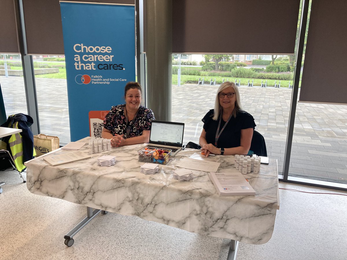 JCPinScotland's tweet image. Interested in a career in #Care? 

@FalkirkHSCP are currently recruiting! 

Head to @FVCollege, Falkirk Campus for the #ForthValley Jobs Fair. Open until 1 pm today. 

#FalkirkJobs