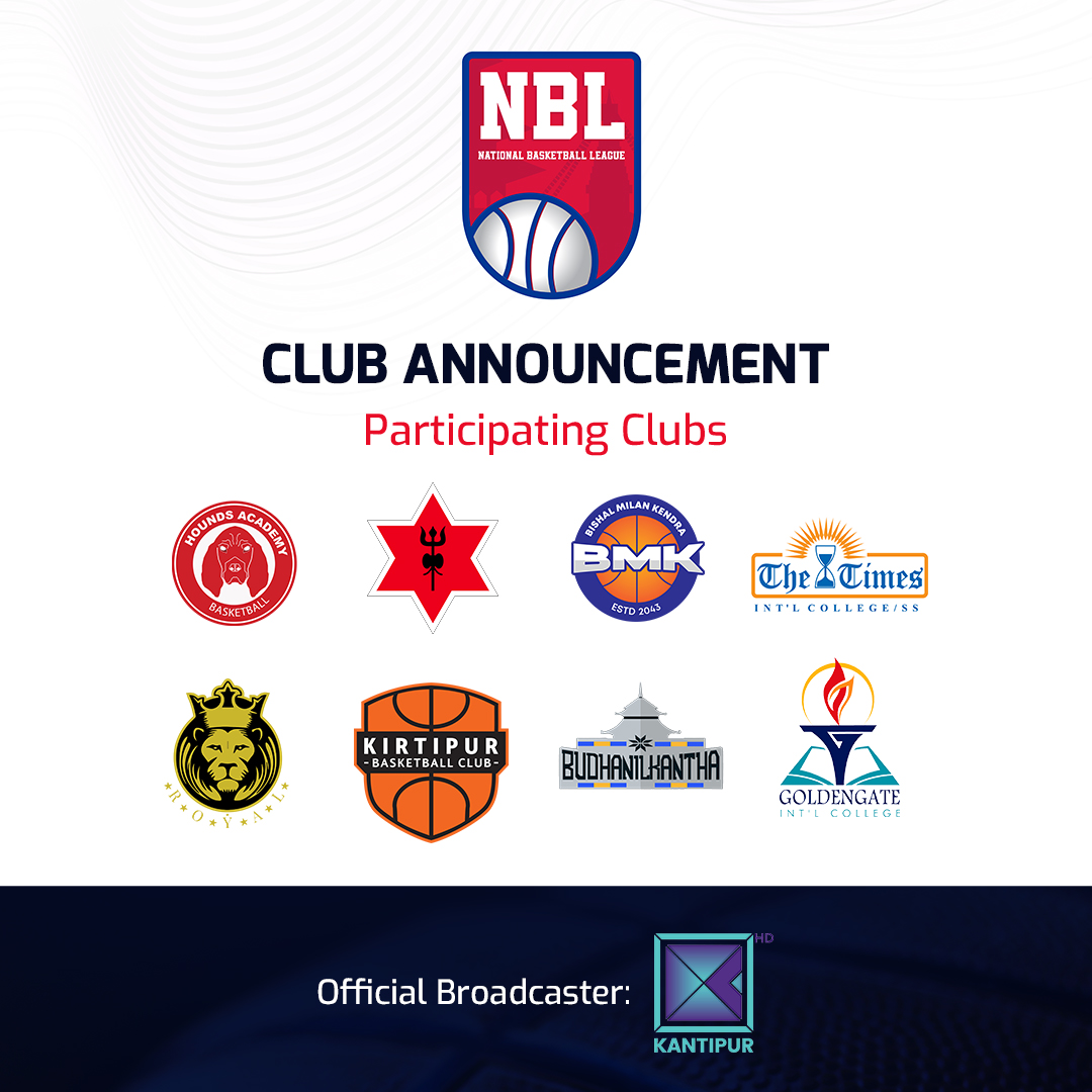 These are the 8 clubs that will be participating in the upcoming National Basketball League - Nepal.

National Basketball League. Coming soon...

#NationalBasketballLeague #NationalBasketballLeagueNepal #Basketball #KantipurTVHD