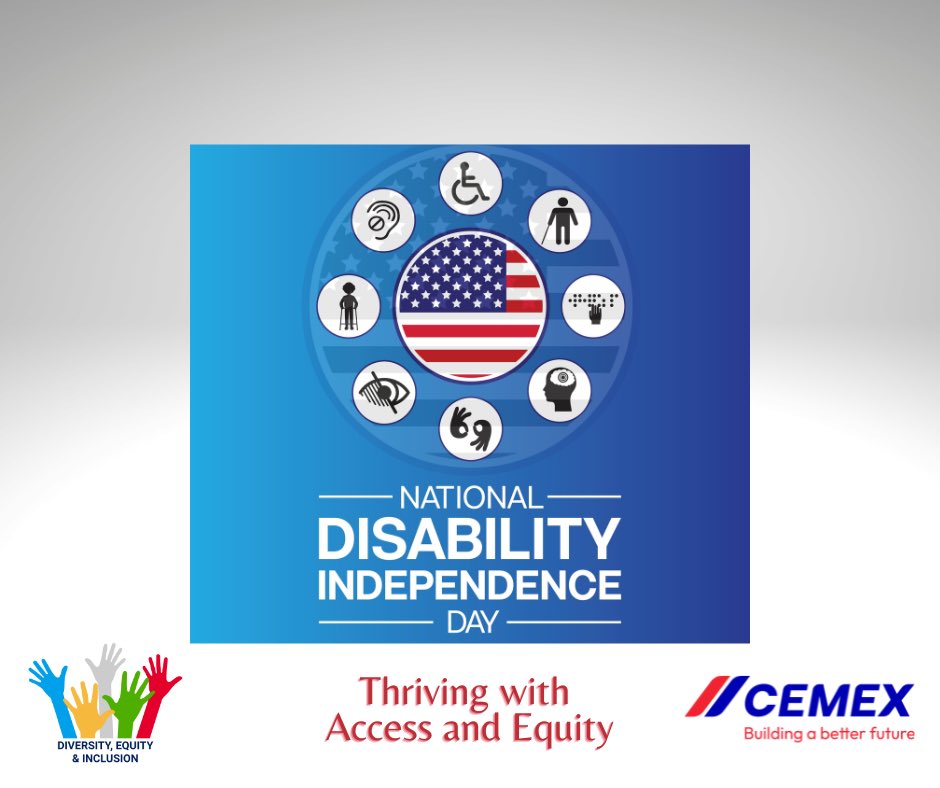 Gemini2376's tweet photo. 33 years ago today, the Americans with Disabilities Act (ADA) was signed into law, protecting the rights of people with disabilities. @CEMEX_USA proudly offers our employees and their families a wide range of benefits and wellness programs.#ThanksToTheADA #ADA33  #DisabilityPride https://t.co/YneTVgBLMm