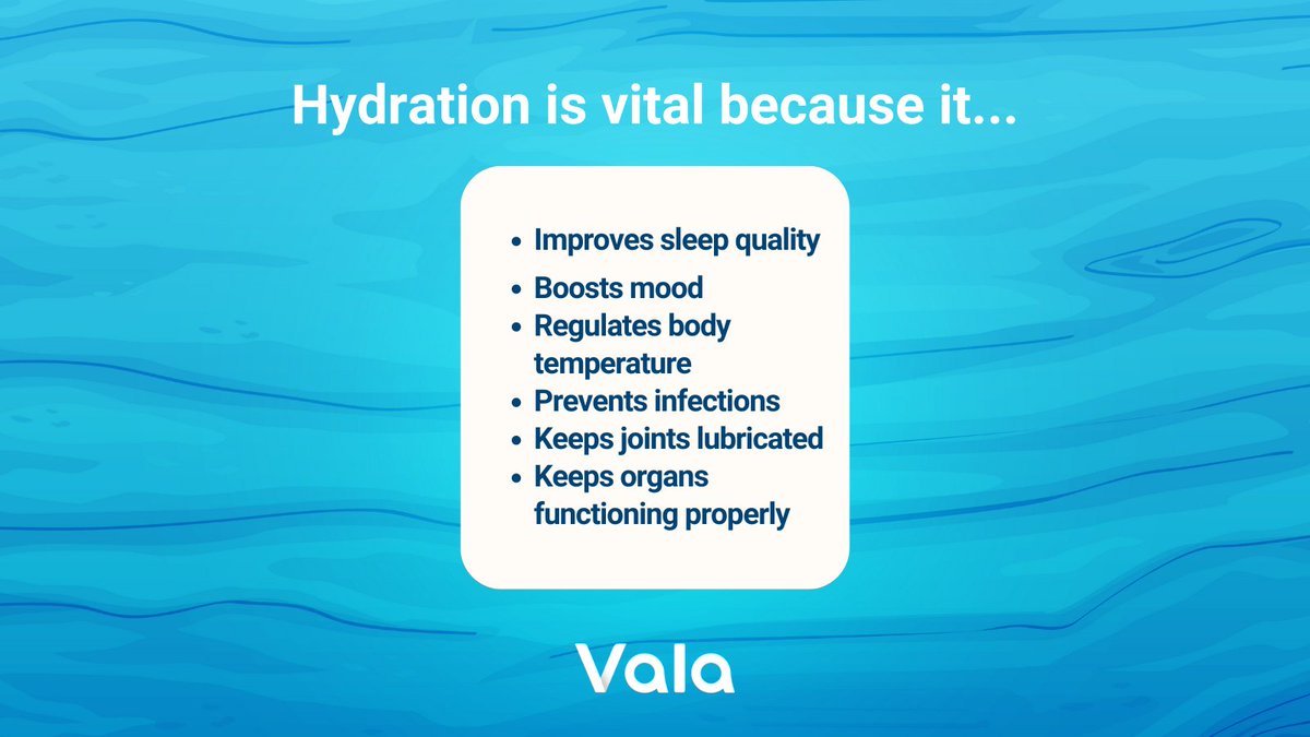 When sipping your pint in a beer garden this summer, walking your dog around a park or exercising, ensure you are staying hydrated by drinking 2.7-3.7 litres a day or more if you are undertaking physical activity.

#ValaHealth #HealthForAll #OnlineGP #Hydration