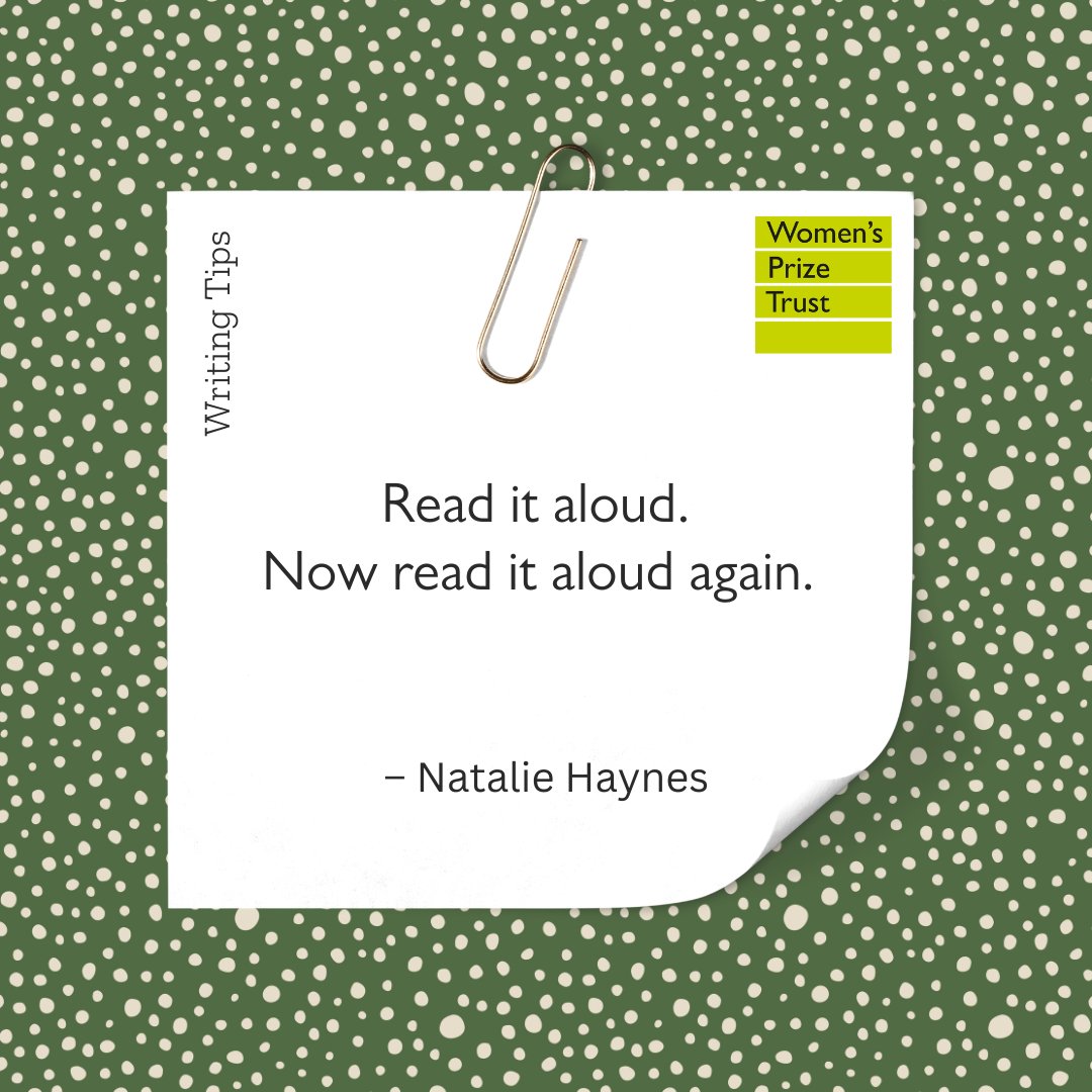 WomensPrize's tweet image. A good sentence has a rhythm. Discover yours.
Thank you @officialnhaynes.
#WritingTips #Writingtipsandtricks #AmWriting