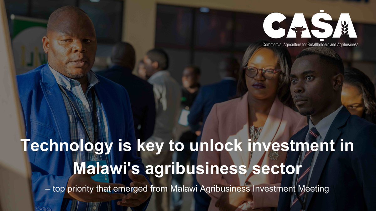 CasaProgramme's tweet image. Science-based tech is key to productivity & profitability in agri-SMEs. With the right technical assistance they will unlock investment into the sector in 🇲🇼
More about the priorities that emerged during the Malawi Agribusiness Investment Meeting ➡️
bit.ly/Malawi-investm…