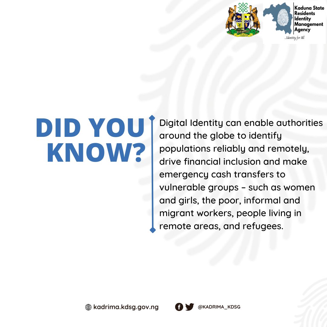 KADRIMA_KDSG's tweet image. #Identityforall #sdg16.9 #financialinclusionforall #Didyouknow