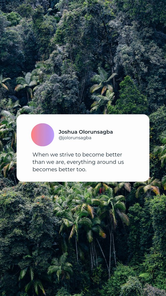 JOlorunsagba's tweet photo. Always strive to be better
#quotes
#keystogrowth https://t.co/SfsGqDdpt7