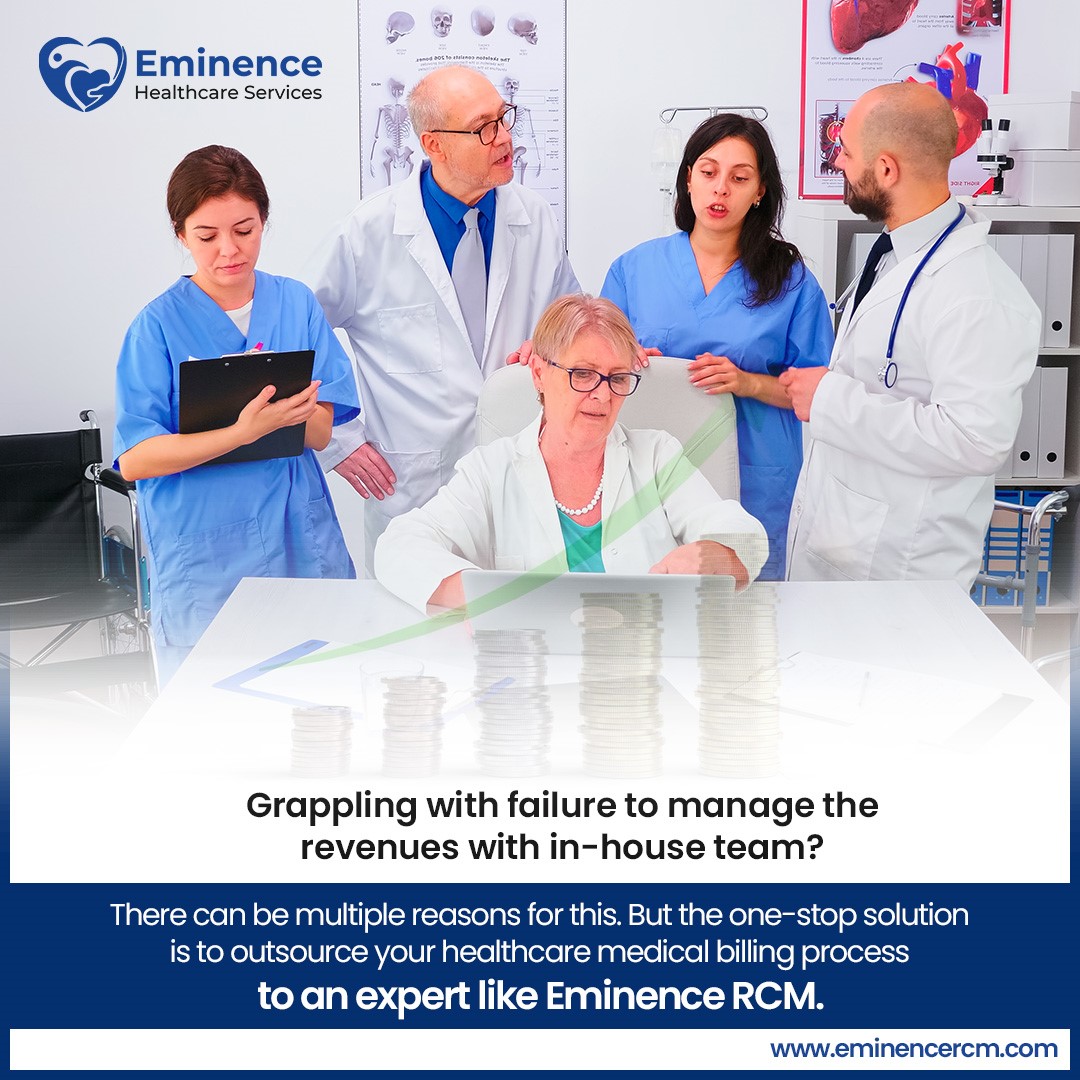 Eminencercm's tweet image. Grappling with failure to manage the revenues with in-house team?
One-stop solution is to outsource your healthcare medical billing process to an expert like #EminenceRCM.
:
Visit Us: - eminencercm.com
Contact Us: - info@eminencercm.com
:
#medicalbillers #billingandcoding