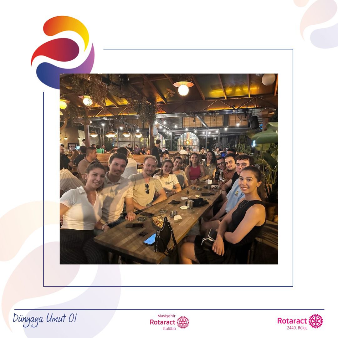 11.07.2023 tarihinde Happy Hour gerçekleştirdik.

#rotaract #dünyayaumutol #district2440