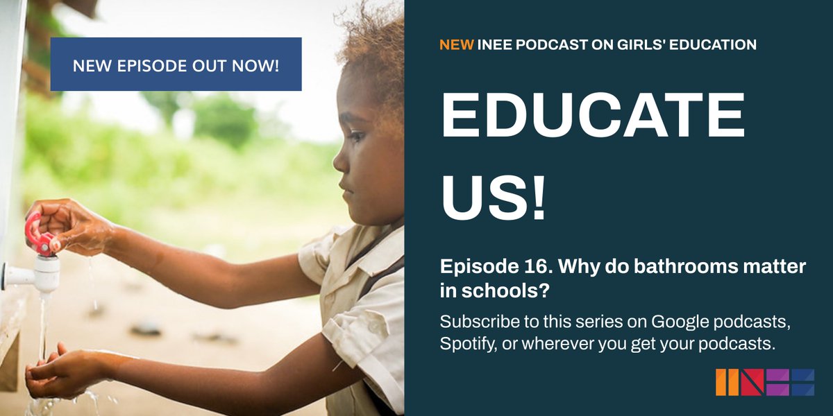 INEEtweets's tweet photo. 🎧 NEW EPISODE of #EducateUs! INEE’s #GirlsEducation podcast! In episode 16 we’ll hear from practitioners in Bangladesh on how safe, clean bathrooms can be an important enabler for girls’ education.
Listen at https://t.co/ODWAXLUMzA and on all podcast platforms. https://t.co/6fzdv5hRKe