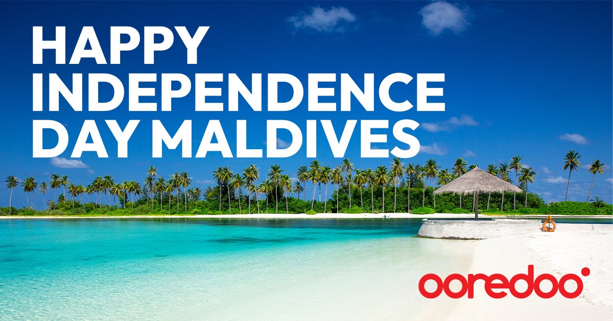 aaneama's tweet photo. Happy Independence Day to the wonderful nation of the #Maldives!

On this remarkable day, I wish all our colleagues at @OoredooMaldives, our customers and partners continued peace, growth, and prosperity.

May the flag of the Maldives fly higher and higher each year!

#UpgradeYourWorld #Maldives #communtity #Ooredoo