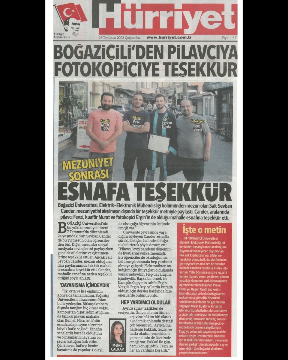 Boğaziçi Üniversitesi öğrencilerine teşekkür ederim 🤗.