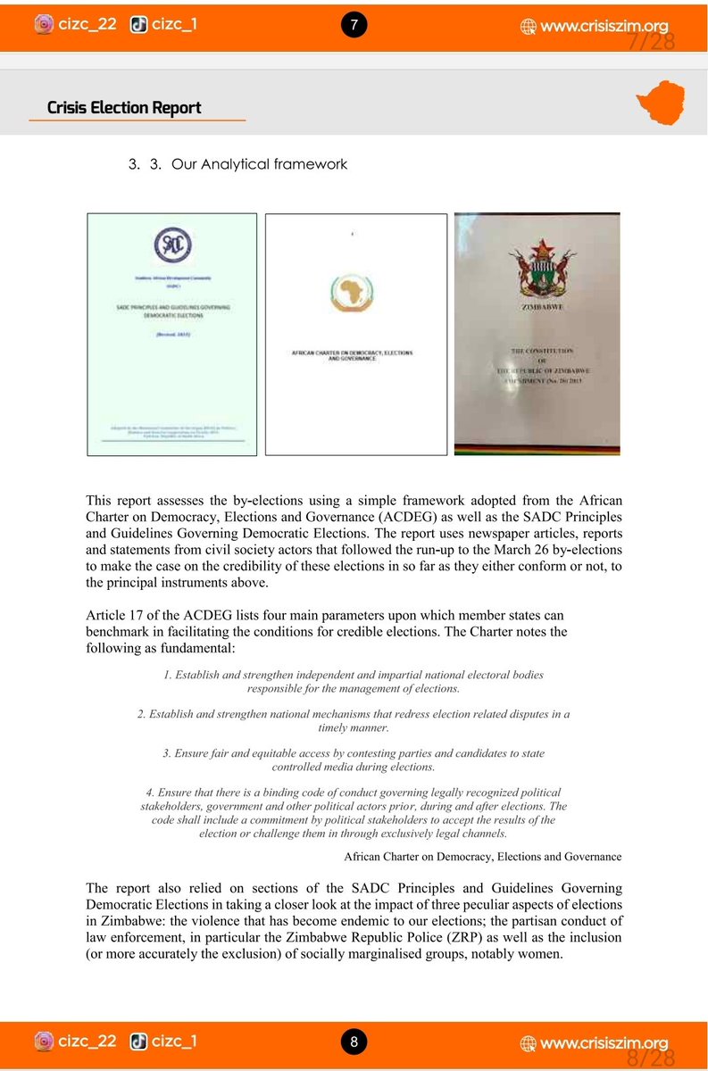 zicomoZW's tweet photo. The frameworks for conducting a credible election are there.
1. The Zimbabwe Constitution 
2. AU Charter on Democracy Elections &amp; Governance 
3. SADC Principles and Guidelines Governing Democratic Elections 

The @ZANUPF_Official Government refuses to abide by the rules. @ZECzim https://t.co/redHHjYkAu