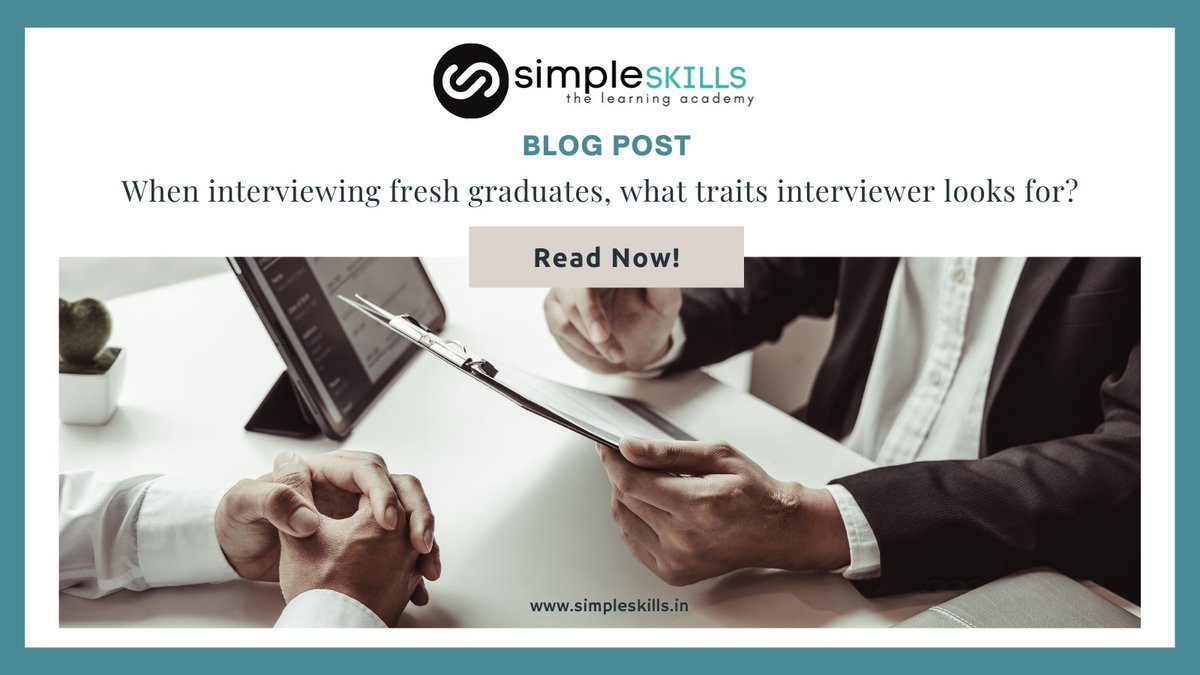 simpleskillsa's tweet photo. Before even going into the details of the technical skills they possess, companies would like to know more about attitude.
Read the blog to know more.
https://t.co/5KKrp39U8n

#skills #simpleskills #employability #careers #graduates #internships #jobinterview https://t.co/14JnjA6hOE