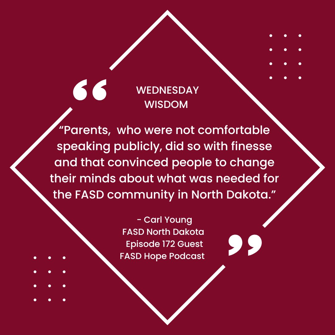 fasdhope's tweet photo. #WednesdayWisdom from Ep. 172 guest of @fasdhope , @NdCarl of #FASDNorthDakota, an @FASDUnited affiliate. Ep. 172 of the #fasdhopepodcastseries -“FASD North Dakota - A Conversation w/ Carl Young”,  available NOW, anywhere you find your #podcasts .
#FASD #FASDRespectAct #Advocacy https://t.co/QBCYmLL1GI