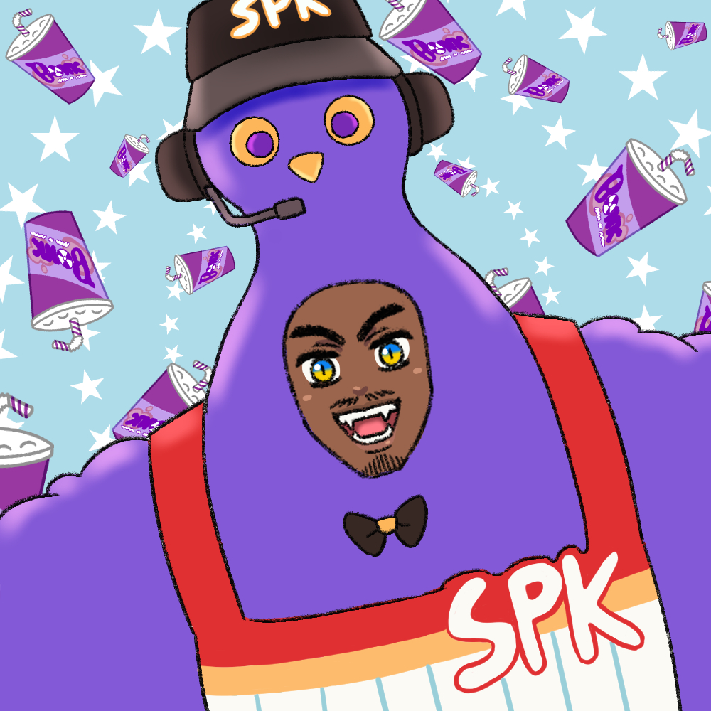 #MPC4_Sport

ลูคัสใส่ชุดเบอร์เกอร์แค่เดินพาเหรดกับเดินเล่นช่วงเช้าเท่านั้น พอถอดแล้วก็ไปใส่ชุดมาสคอตต่อ ดูเหมือนพอใส่ชุดนี้แล้วจะยิ่งซนมากขึ้น วิ่งป่วนไปทั่ว ทำเป็นชนพวกผักเขียวแล้วล้มทับบ้าง ไปเนียนช่วยเพื่อนเตะพวกผักเขียวบ้าง-

แต่ใส่แค่ชั่วโมงเดียวก็ถอด เพราะสงสารผมงูของตัวเอง