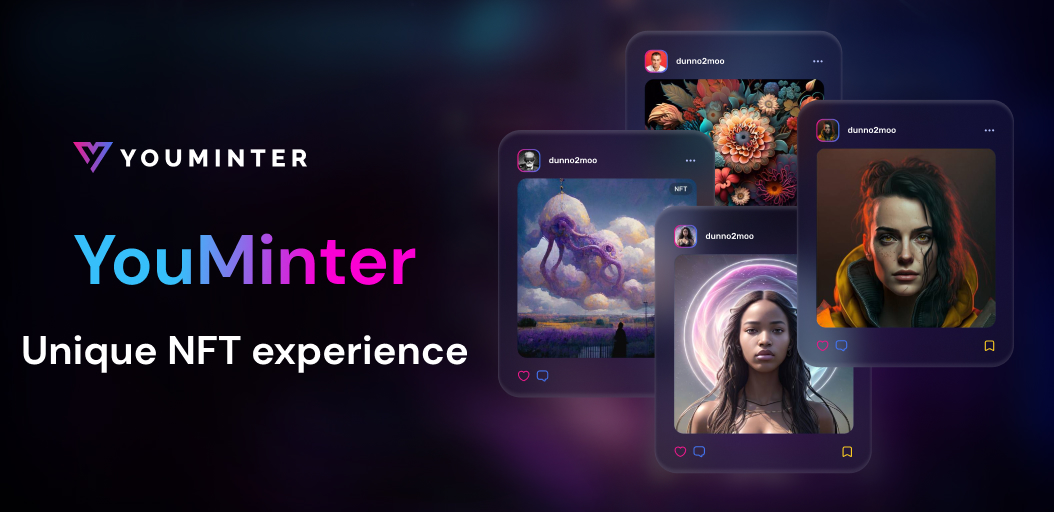 YouMinter aims to be the top choice for both crypto enthusiasts and non-crypto individuals seeking to delve into the world of #NFTs and crypto. We empower users to monetize creativity and #MintYourPassion like never before.