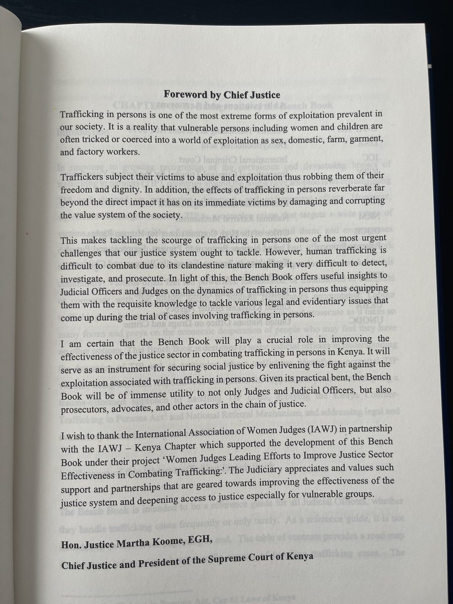 AnitaAchieng's tweet photo. Happy to have drafted the first judicial bench book on human trafficking in Kenya launched by Chief Justice  @CJMarthaKoome in 2022. https://t.co/eu45AfwY1T