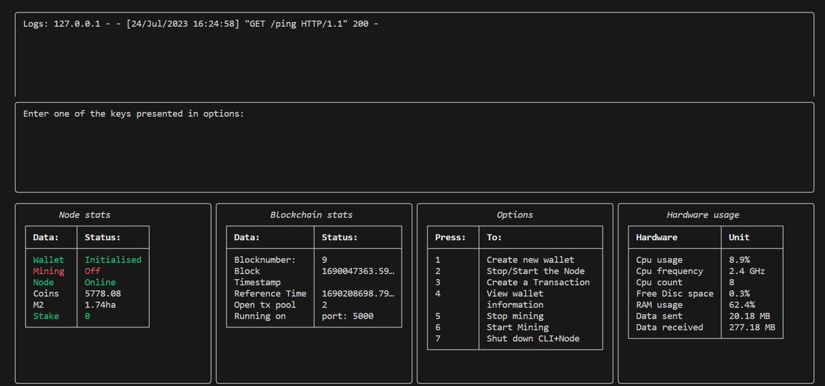 swupelpms's tweet photo. Small sneak peek behind the curtain.... revealing our CLI #Node #blockchain #CLI #uidesign https://t.co/D3WrmH2f6f
