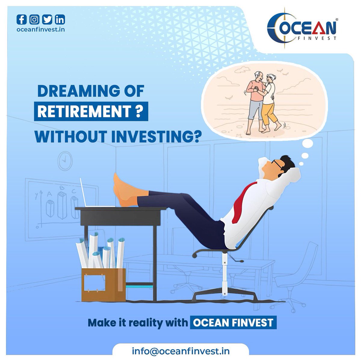 FinvestOcean's tweet image. Dreams of retirement without investment is like daydreaming; contact us today to start investing for your retirement dreams to make them a reality.

Contact us : +91 90548 40177
.
.
.
.
#oceanfinvest #financeguide #sip #equityfund #fintech #dreaming  #futureinvestment