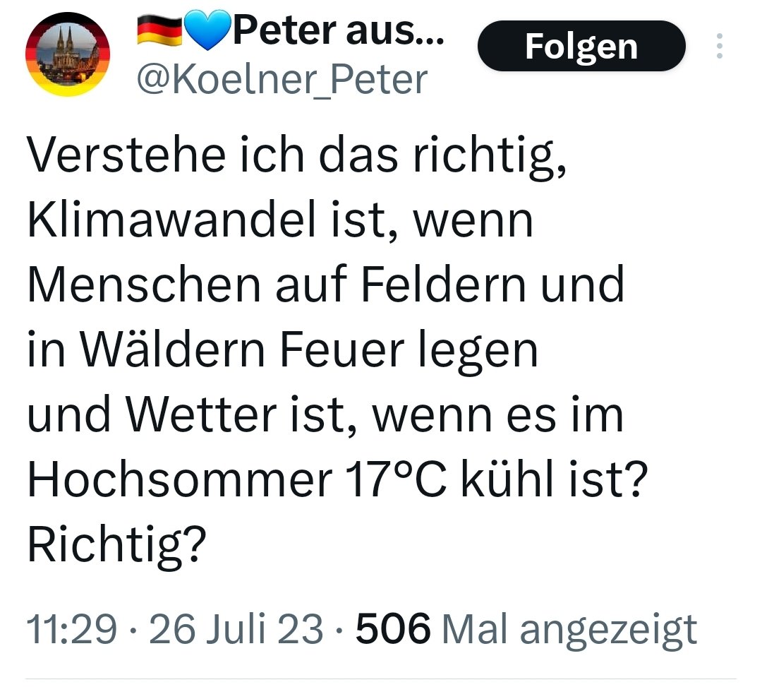 Was manch ein Rechter unter Klimawandel versteht......mich wundert nix mehr.