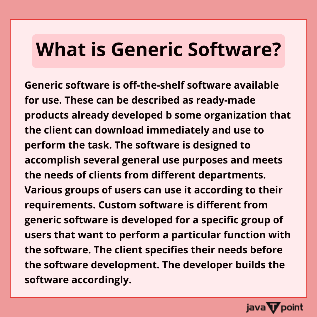 Bhavana83491661's tweet image. What is Generic Software?
.
.
.
.
for more information
bit.ly/3DwStSq
check the above link
.
.
.
.
#LowCodeSoftwareDevelopment #TraditionalSoftwareDevelopment #CustomSoftware #GenericSoftware #unixshell #c #cpp #fortran #computerengineering #javatpoint