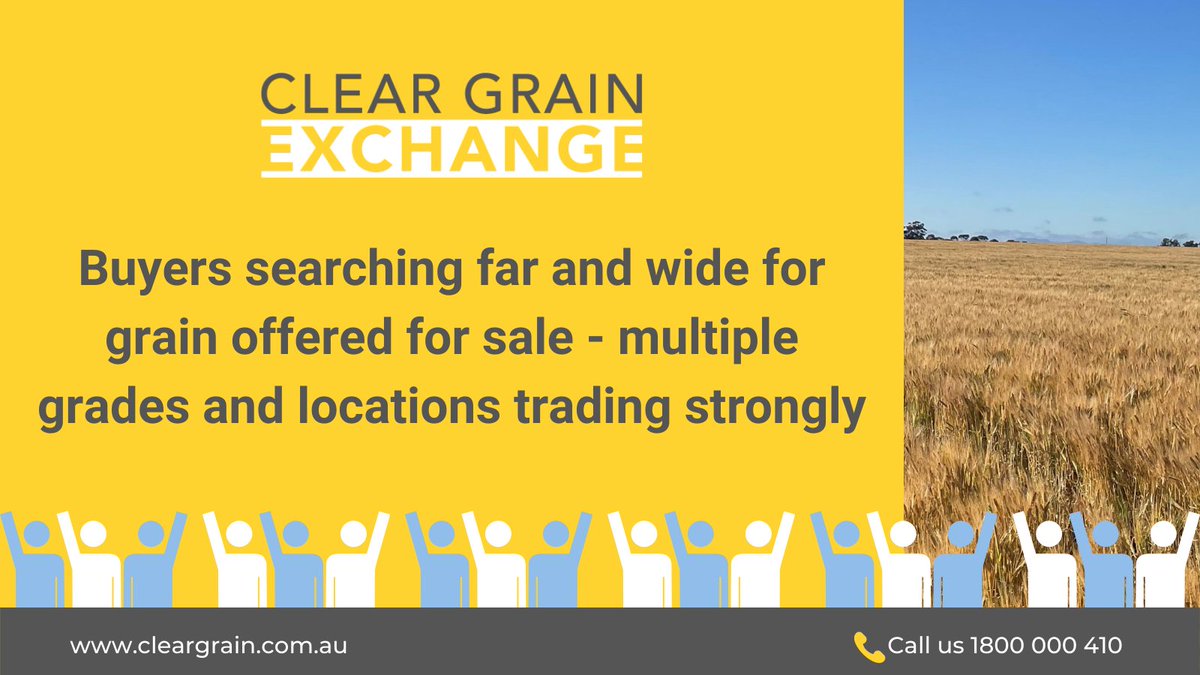 ClearGrain's tweet photo. 3,957mt traded on @ClearGrain Exchange today 🌾
Let ALL Buyers see👀what YOU WANT with Firm Offers of any grain🙋at Your Price💰
#CANS Por $720
#ANW1 Kwi $420
#APW1 Ger $410
#ASW9 Alb $380
#BAR1 Gee $318
✅https://t.co/2L5cGbk7mb📲1800000410 https://t.co/NM6VgUIztF
