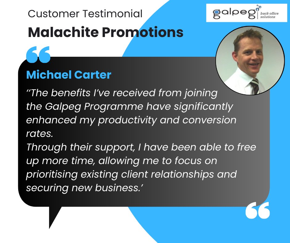 Thank you @MalachitePromotions for sharing your experience with us.🌟Special shout-out to the <a href="/GalpegNetwork/">Galpeg Programme</a> back office team for going above and beyond in delivering the best in customer care and service to all our members. 🙌 #testimonialtuesday #CustomerCare #Appreciation