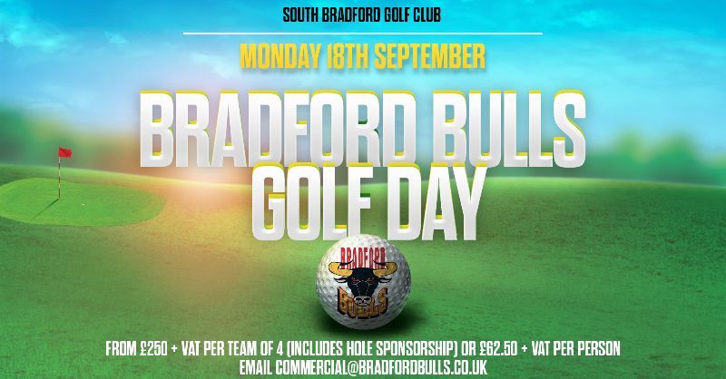 OfficialBullsRL's tweet photo. ⛳️ | We are delighted to announce details of our next Golf Day on Monday 18th September at South Bradford Golf Club - with individual and fourball opportunities available!