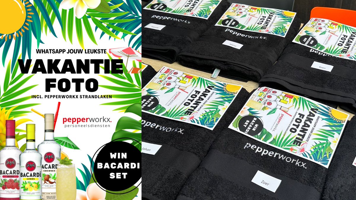 Alle medewerkers en klanten van Pepperworkx hebben een mooie dikke strandlaken gekregen voor de bouwvak. Tijd om te genieten van de welverdiende #bouwvak vakantie. ⛱️

Vanaf maandag 21 augustus (wk 34) zijn wij weer bereikbaar! 👍🏼😎🌶️