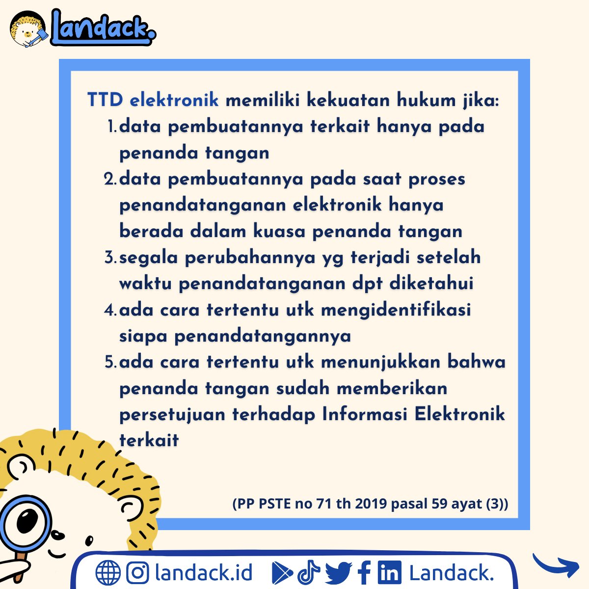 Landackid's tweet photo. Sobat punya masalah atau pertanyaan hukum? Coba dulu konsultasi dengan #Landack.~
#advokat #esignature #invoice #pste #hukumindonesia #ttd #pdf #hukum #sertifikasi #digitalsignature #konsultasihukum #layananhukum
#jasahukum #konsultasi #esighnature #indonesia #keadilan #dokumen https://t.co/F5FL5m9MrQ